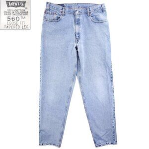 Levi's 560 Jeans Vintage 90s Loose Fit Tapered Batwing Men's "38x34" Real 36x33